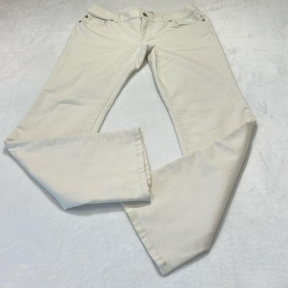 CHICOS WOMENS OFF WHITE JEANS , CHICOS SIZE 0 BOOTCUT